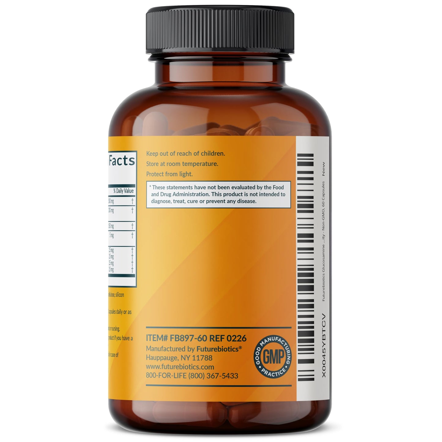 Futurebiotics Glucosamine Chondroitin Turmeric & MSM Advanced Joint Formula, Supports Healthy Joints & Mobility - Non-GMO, 90 Capsules