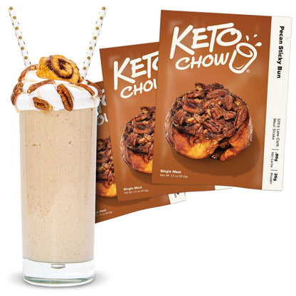 Keto Chow Chocolate Peanut Butter Meal Replacement Shake Powder, 3 Meals