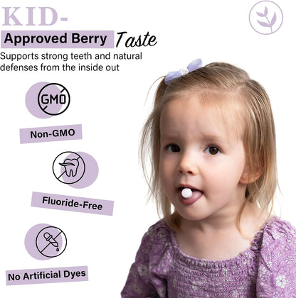 Living Well Kids Calcium and Tooth Support Chewable, Berry, with D3 + K2