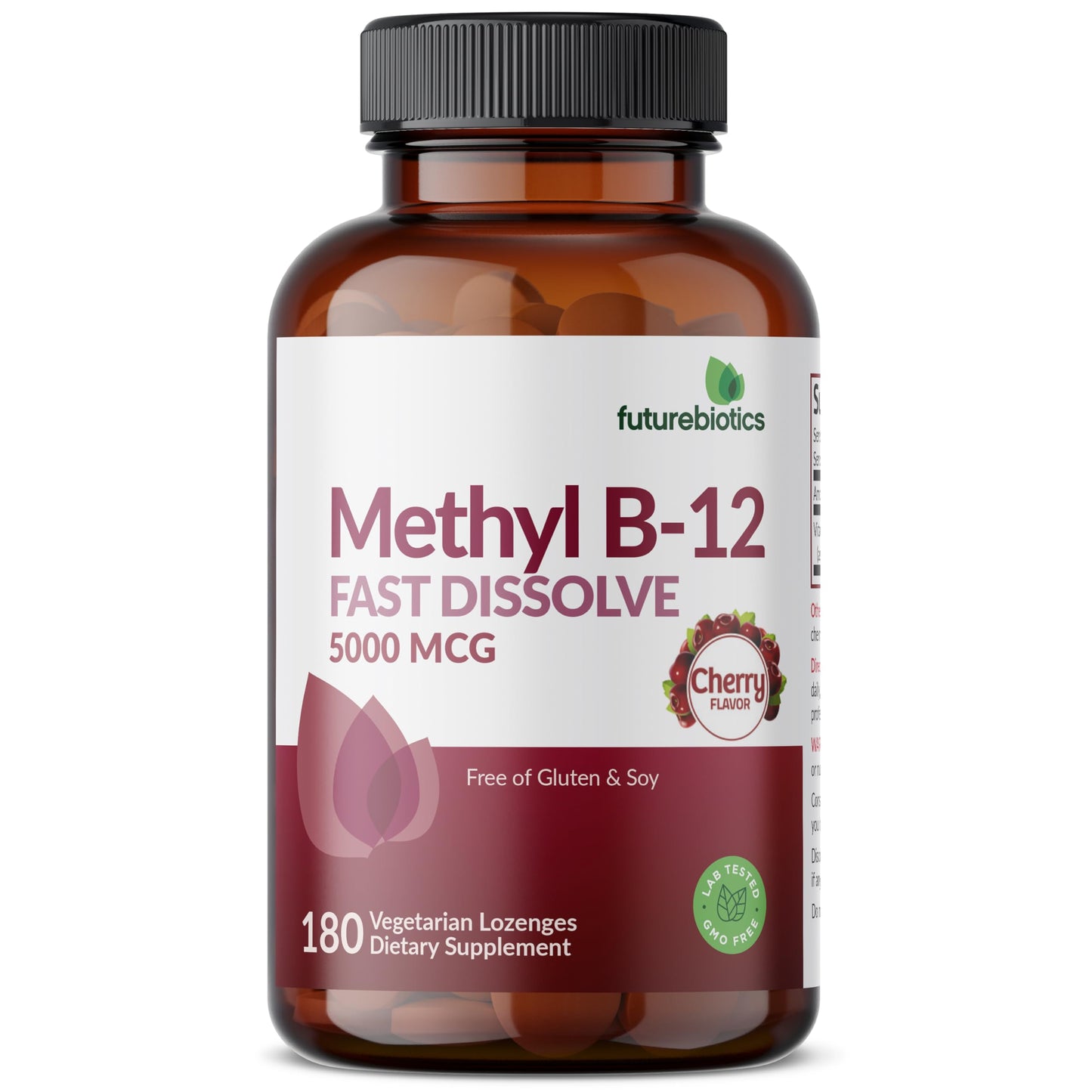 Futurebiotics Methyl B12 5000 MCG Vitamin B12 Methylcobalamin, Cherry Flavor Non-GMO, 60 Vegetarian Lozenges