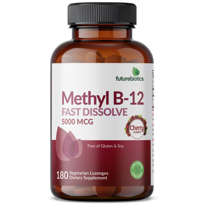 Futurebiotics Methyl B12 5000 MCG Vitamin B12 Methylcobalamin, Cherry Flavor Non-GMO, 60 Vegetarian Lozenges