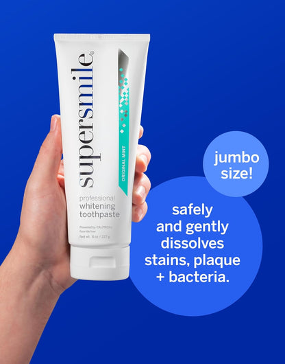 Supersmile Original Mint Whitening Toothpaste, 8 Oz, Whitens 6 Shades