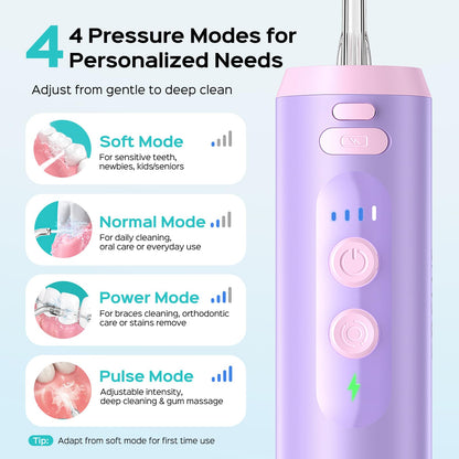 COSLUS T40 Mini Water Flosser for Travel, Portable Compact Design, Balck