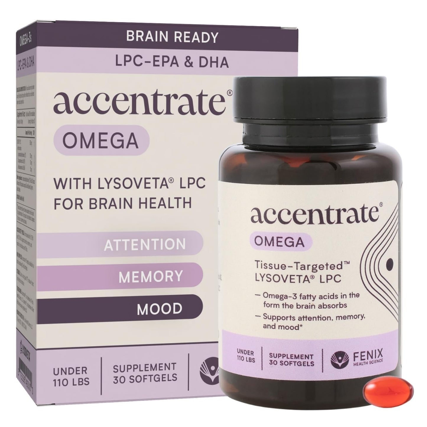 Omega Max w/LYSOVETA | High Potency LPC & Lyso-DHA Omega-3 Supplement | Brain Health, Focus & Mood | 6X Higher Absorption | Fish oil in the form the brain actually takes up, not just what the bloodstream carries. Supports focus and memory.