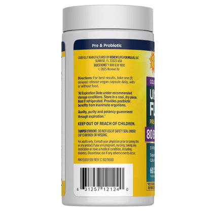 Renew Life Extra Care Digestive Probiotic 50 Billion CFU | 90 Vegetarian Capsules | Supports Digestive, Immune & Respiratory Health | Dairy, Soy and Gluten Free Supplement