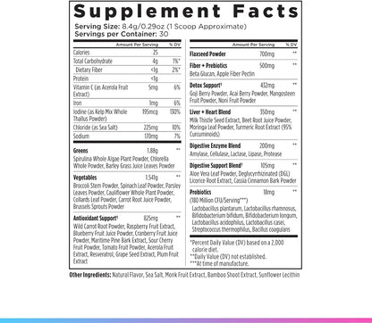 Livingood Daily Greens & Superfood Powder, Super Greens for Gut Health, Green Juice Powder with Spirulina, Chlorella, and Digestive Enzymes, Probiotics for Digestive Support, Chocolate, 30 Servings