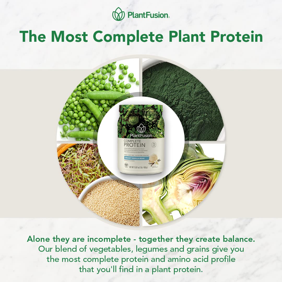 PlantFusion Complete Vegan Protein Powder - Plant Based Protein Powder With BCAAs