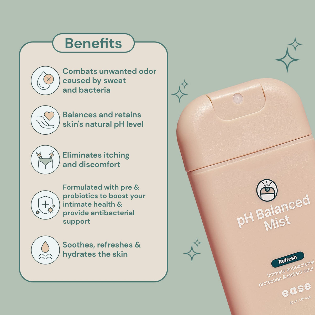 Ease Intimate Soothing pH-Balanced Mist for Feminine Itching and Discomfort Relief