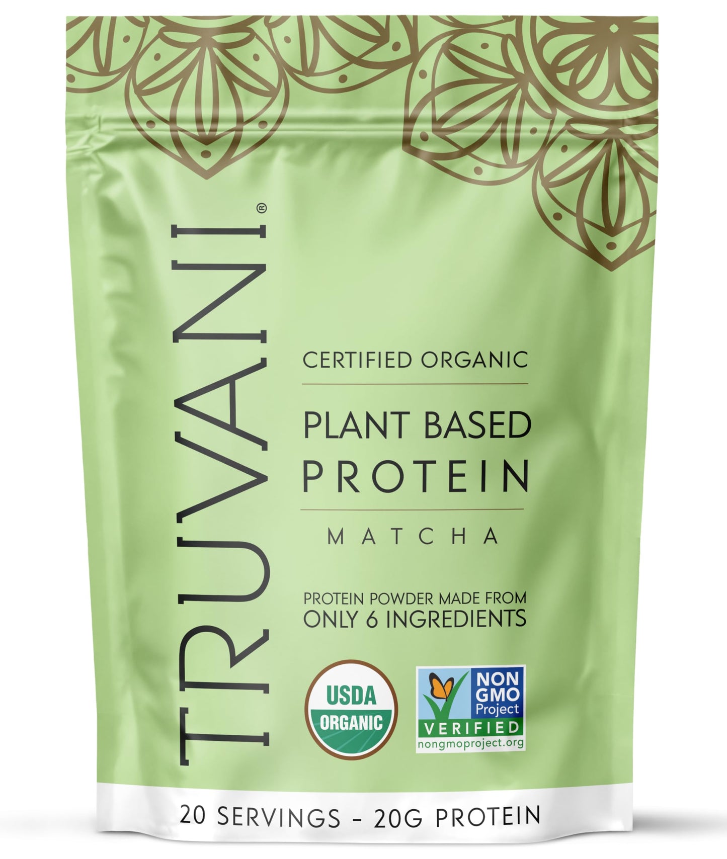 Truvani Organic Plant Based Protein Powder | Vanilla | 18 Servings | Vegan | 20g Pea Protein | Keto | Gluten & Dairy Free | Low Carb | No Added Sugar
