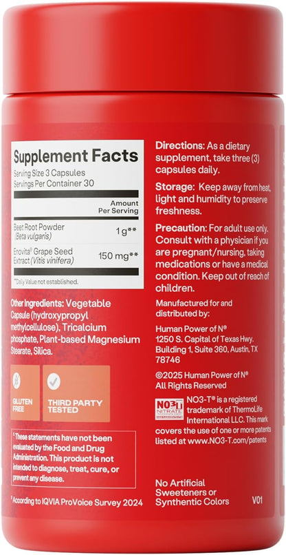 Humann SuperBeets Beet Root Capsules Quick Release 1000mg, Helps Support Nitric Oxide Production, Blood Pressure Support, Heart Health, Contains Non-GMO Beetroot Powder, Studied Antioxidants, 90 Count