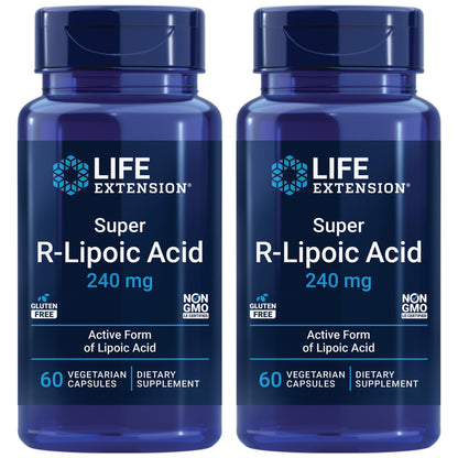 Life Extension Super R-Lipoic Acid – Healthy Aging, oxidative Stress Defense – with 240 mg of Active R-Form of R-Lipoic Acid – Gluten-Free – Non-GMO – Vegetarian – 60 Capsules | Active R-Form for Healthy Aging & Oxidative Stress Defense, 240 mg R-Lipoic A