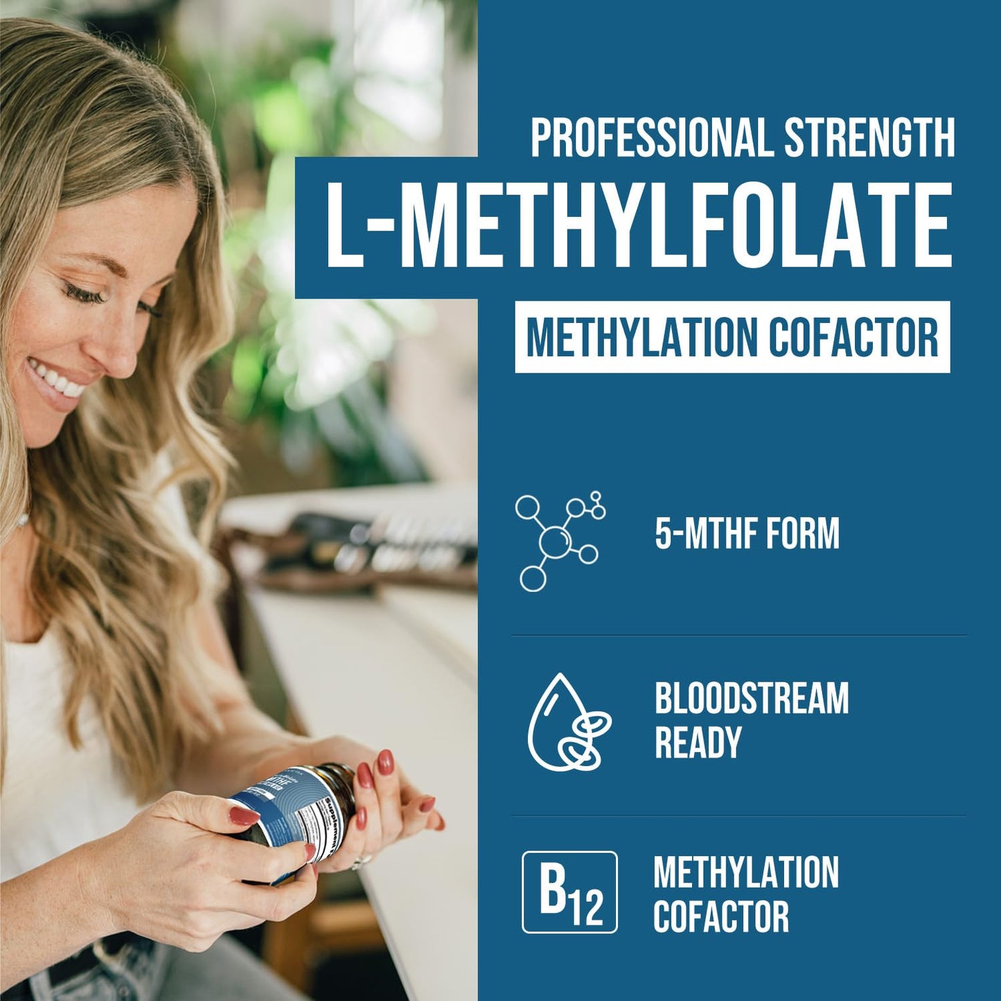Organic Methyl Folate 1000 mcg + Methyl B12 Cofactor (300 Servings) – Metabolically Active 5-MTHF Form, Organic Berry Flavor, Liquid Sublingual Form – Mood, Cognition, Methylation, Pregnancy (1oz)