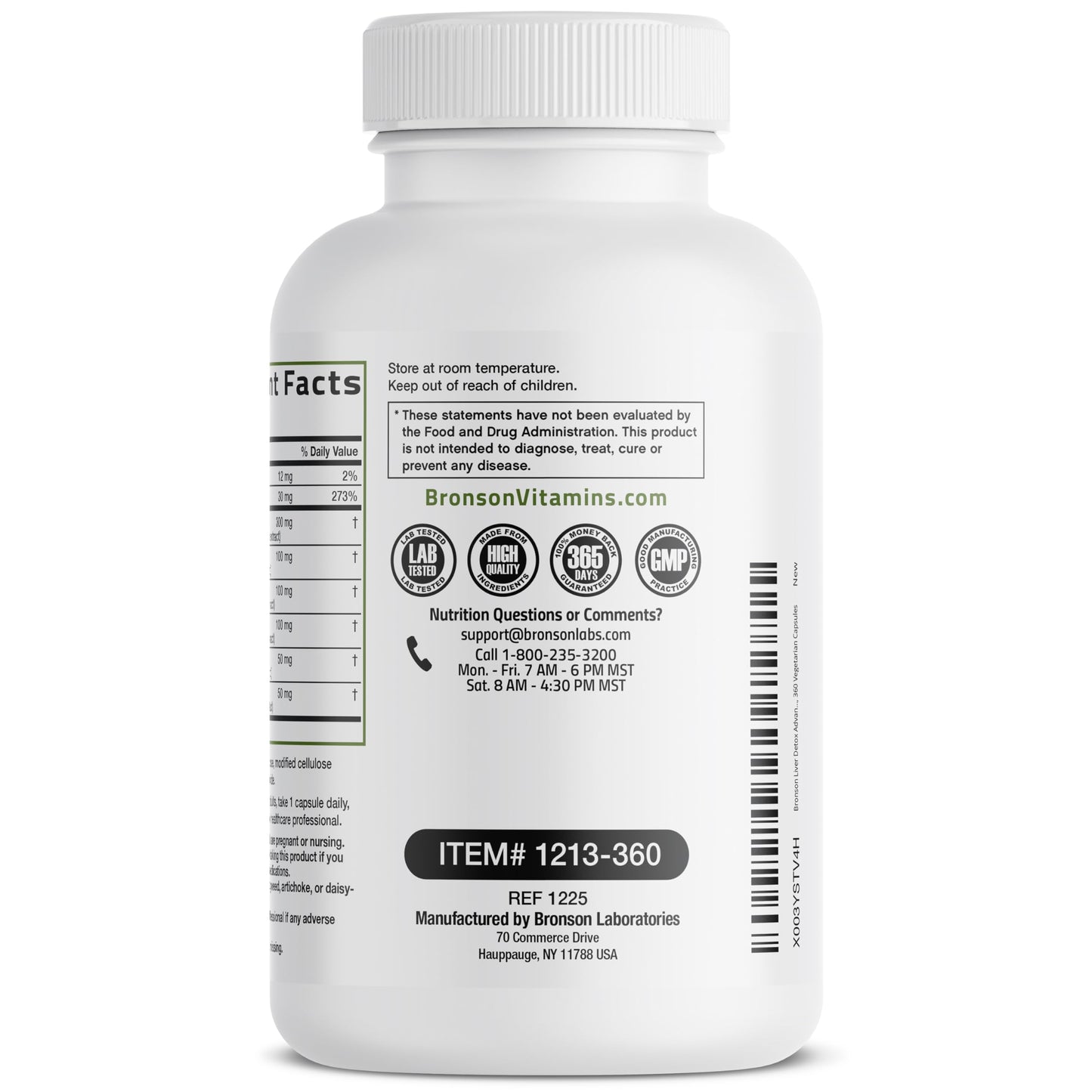 Bronson Liver Detox Advanced Detox & Cleansing Formula 60 Capsules | Liver Health Support with Milk Thistle, Dandelion Extract, Turmeric, Artichoke Leaf & Beet Root, Non-GMO, Soy-Free