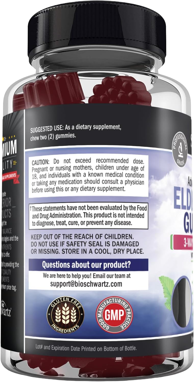 BioSchwartz Elderberry Gummies with Zinc and Vitamin C - 60 Count