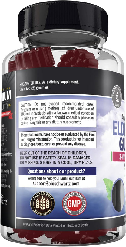 BioSchwartz Elderberry Gummies with Zinc and Vitamin C - 60 Count