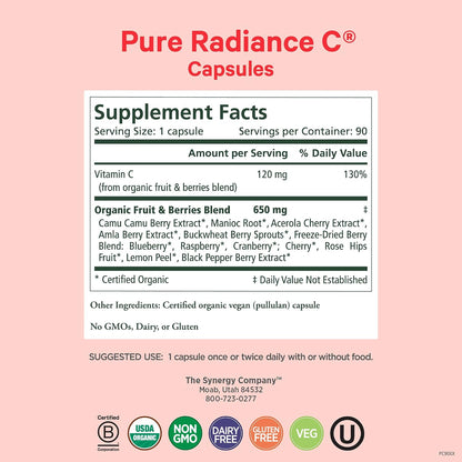 PURE SYNERGY Immediate Immune Support Bundle | Organic Vitamin C Supplement | Zinc Supplement Made with Whole Foods | Rapid Herbal Formula with Echinacea Extract | Non-GMO and Organic Ingredients