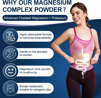 NATURE TARGET Magnesium Powder Supplement for Women & Men, 100 Servings | Magnesium Complex With L-Theanine And Vitamin B6 For Muscle, Heart And Brain Support; Vegan, Sugar-Free, Lemon-Orange Flavor