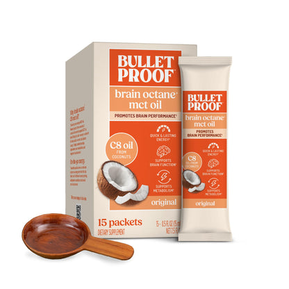 Bulletproof Brain Octane C8 MCT Oil, 16 oz – 100% Pure Coconut Oil, Triple-Distilled Keto Energy Supplement for Coffee & Smoothies, Unflavored, No Additives or Fillers, Non-GMO