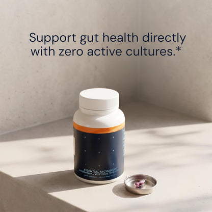 Blueprint by Bryan Johnson Essential Microbiome Capsules, Digestive & Gut Health Support for Women and Men, Delayed-Release 2-in-1 Postbiotic Daily Oral Microbiome Supplement for Healthy Digestion*