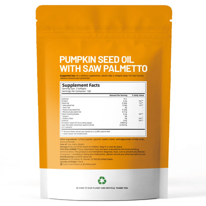 VivoNu Saw Palmetto Capsules Extract 8 in 1, Pumpkin Seed Oil - Supports Prostate Health, Relieves Urination Issues, Supports Hair Growth, DHT Blocker 240 Softgels