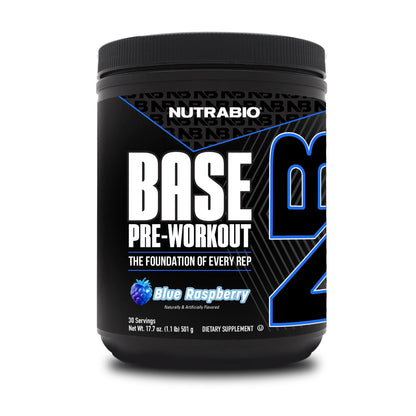 NutraBio Base Pre-Workout Powder 200mg Caffeine, Sustained Energy, Focus, Endurance, Pump, Sugar Free, Clean Preworkout for Men and Women - Beta Alanine, L-Tyrosine, 30 Servings - Lemon Lime