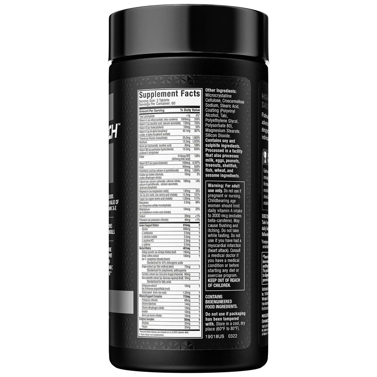 Muscletech Multivitamin for Men & Women Platinum Multivitamin | Vitamin C for Immune
