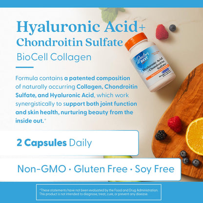 Doctor's Best Hyaluronic Acid with Chondroitin Sulfate, Featuring BioCell Collagen, Non-GMO, Gluten Free, Soy Free, Joint Support, 180 Count (Pack of 1)