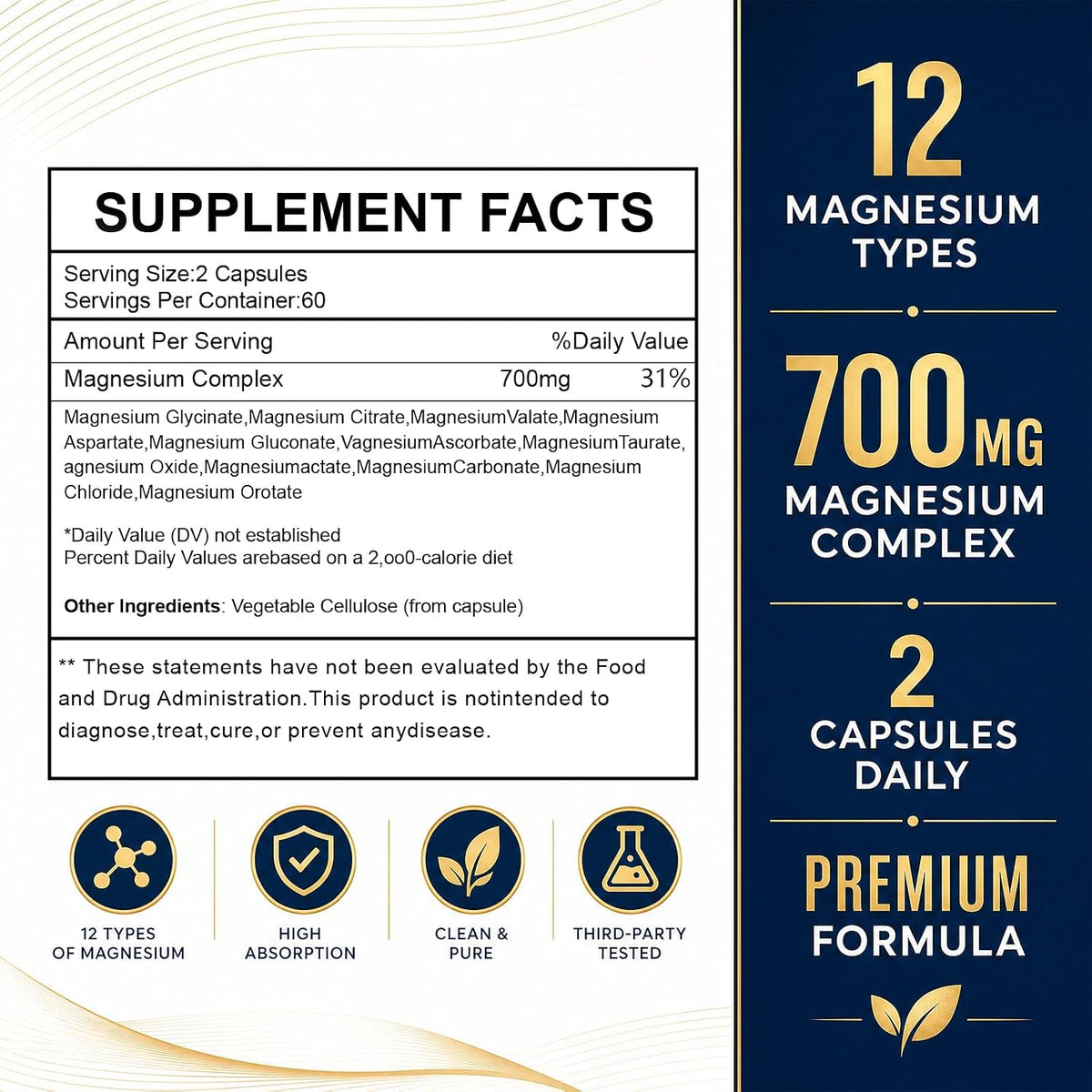 Magnesium Complex 700mg + NAD Supplement