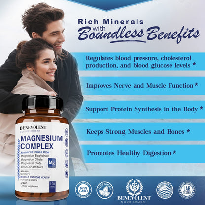 Magnesium Complex with 5 Best Forms - 4 Month Supply of 500mg Magnesium Glycinate