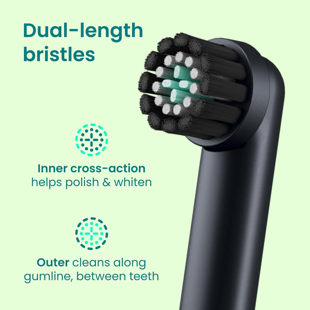 quip Rev Oscillating Electric Toothbrush Replacement Heads, Black, 4 Pack