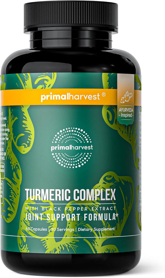 Primal Harvest Turmeric Complex - Daily Vegan Supplement, Gluten Free