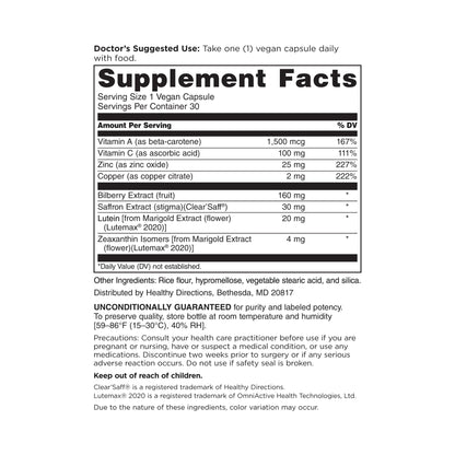 DOCTORS' PREFERRED Clinical-Grade OcuGold Eye Vitamins with Lutein