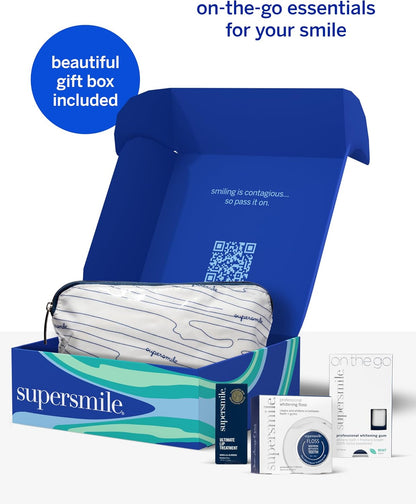 Supersmile Glow to Go Whitening Kit, Gum + Floss + Lip Balm, Travel