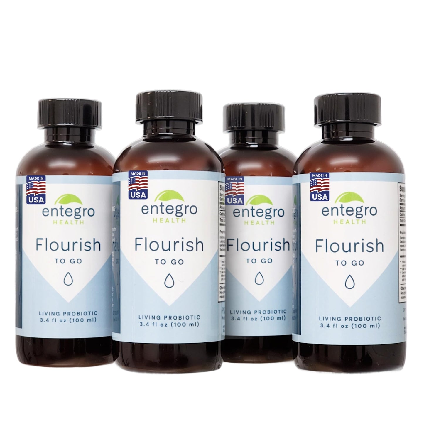 ENTEGRO Flourish Original Liquid Probiotic & Postbiotic Supplement, Plastic | 11 Live Cultures, Gut & Digestive Health For Women, Men & Kids, Organic, Vegan, Allergen Free, Non-GMO, USA Made, 16 fl oz
