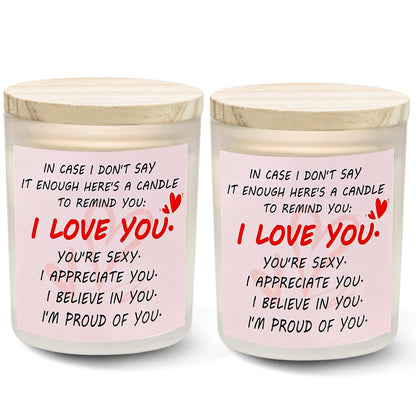 Gifts for Her Anniversary Candler - 2pack Valentine's Day Candle Gift,Wife Gifts Anniversary,Vanilla Lavender