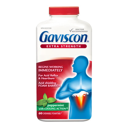 Gaviscon Extra Strength Fruit Antacid 60 Tablets