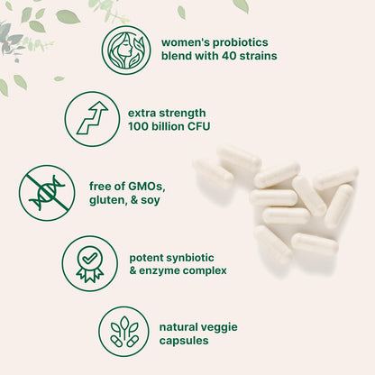 Micro Ingredients 8-in-1 Multi Collagen Powder & Women’s Probiotics 100 Billion CFU Veggie Capsules | 2 Pack | Hydrolyzed Peptides + Hyaluronic Acid & Vitamin C | 40 Strains + Cranberry & D-Mannose