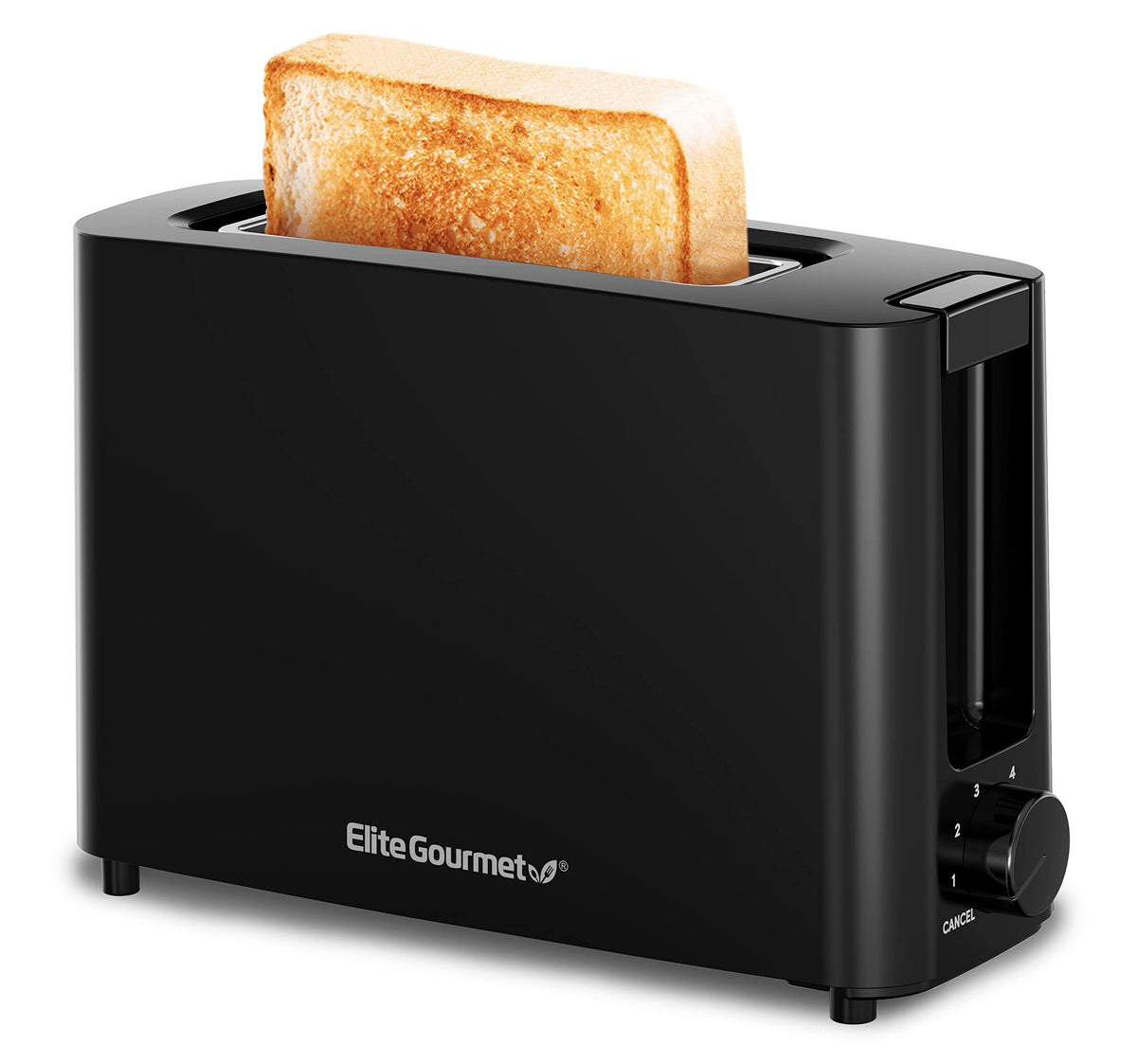 Elite Gourmet ECT118B Cool Touch Single Slice Toaster, 6 Toasting Levels & Wide Slot 