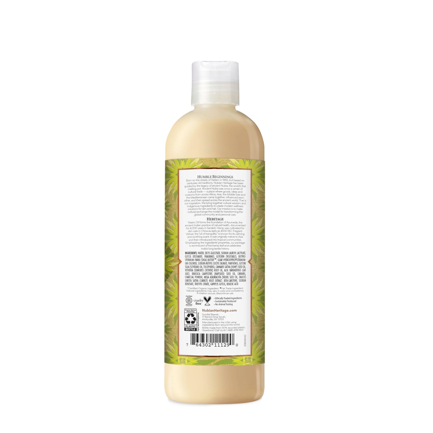Nubian Heritage Body Wash Goats Milk and Chai Soothing & Hydrating Body Cleanser Made with Fair Trade Shea Butter, 13 oz