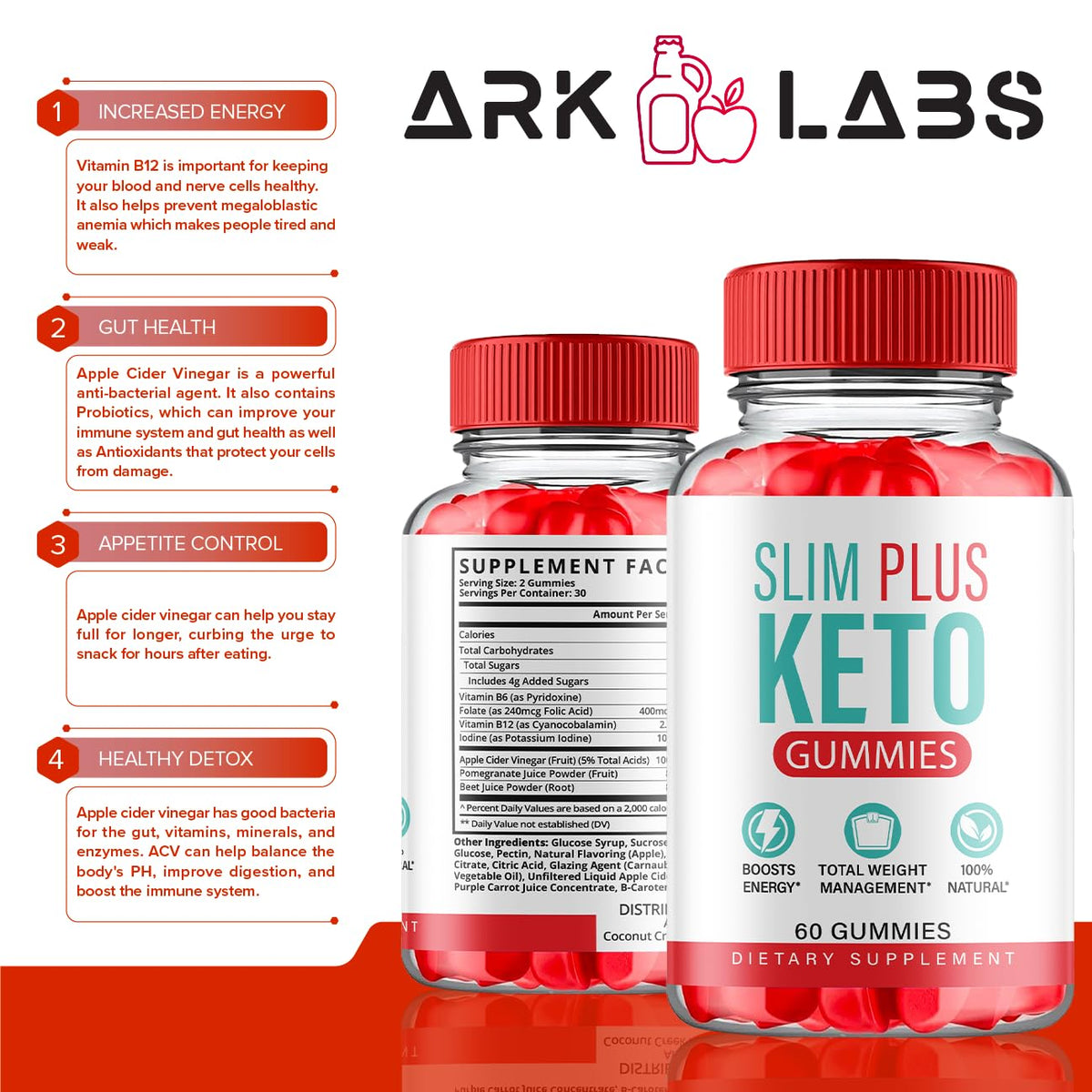 (3 Pack) Slim Plus Keto Gummies - Slim Plus Keto ACV Gummies with Apple Cider Vinegar