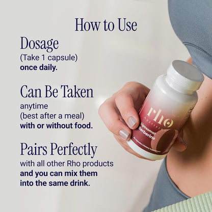 Rho Nutrition Liposomal Berberine Capsules - Ultra High Absorption Supplement – Supports Immune Function, Gut Health and Metabolic and Cardiovascular Health (60 Capsules)