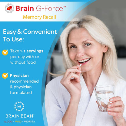 Brain G-Force | for Optimal Brain Function | with Galantamine, R-Lipoic Acid, A-GPC, and Benfotiamine | 45 Servings