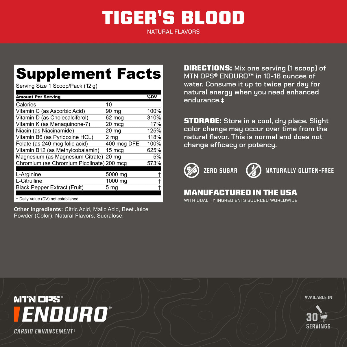 MTN OPS Enduro Stim-Free Pump Pre Workout, Pineapple