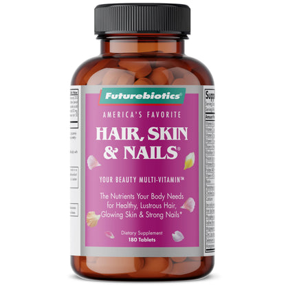Futurebiotics Hair, Skin & Nails Beauty MultiVitamin with Biotin, Hair Vitamins and Skin Vitamins that Promote Healthy Hair and Nail, 180 Tablets