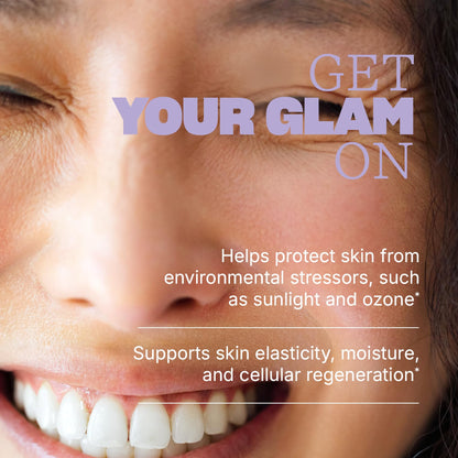 Swisse Glow Skin Glam Bites – Collagen Peptides, Hyaluronic Acid & Sea Moss – Supports Skin Elasticity & Hydration – Zero Sugar Gummies for Adults – Blueberry Lavender Flavor, 60 Count