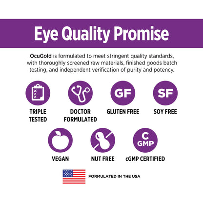 DOCTORS' PREFERRED Clinical-Grade OcuGold Eye Vitamins with Lutein