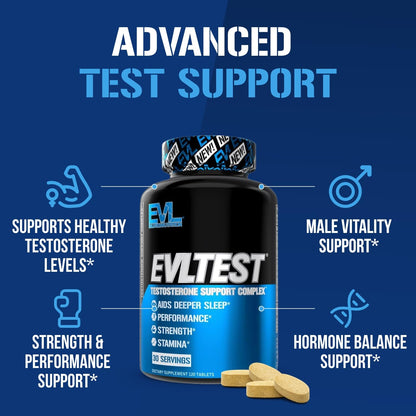 EVL Complete Testosterone Booster for Men - Post Workout Recovery Testosterone Supplement with DIM Plus D Aspartic Acid and Tribulus - EVLTest Estrogen Blocker for Men Post Workout Supplement