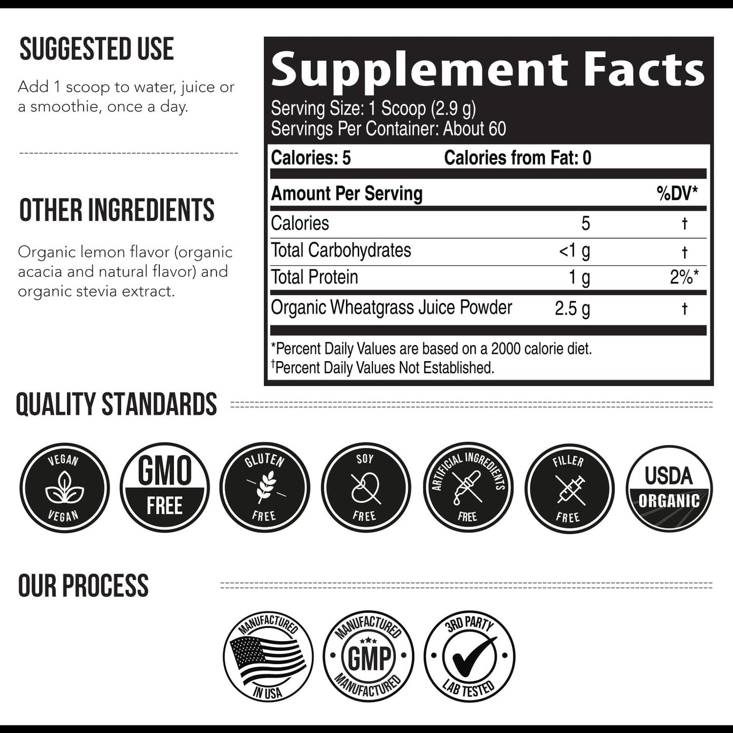 Organic Wheatgrass Juice Powder - Organic, Grown in Volcanic Soil of Utah - Raw BioActive Form, Cold-Pressed Then CO2 Dried, 20:1 Concentrate Juice Extract - Unflavored (5.3 oz – 60 Servings)