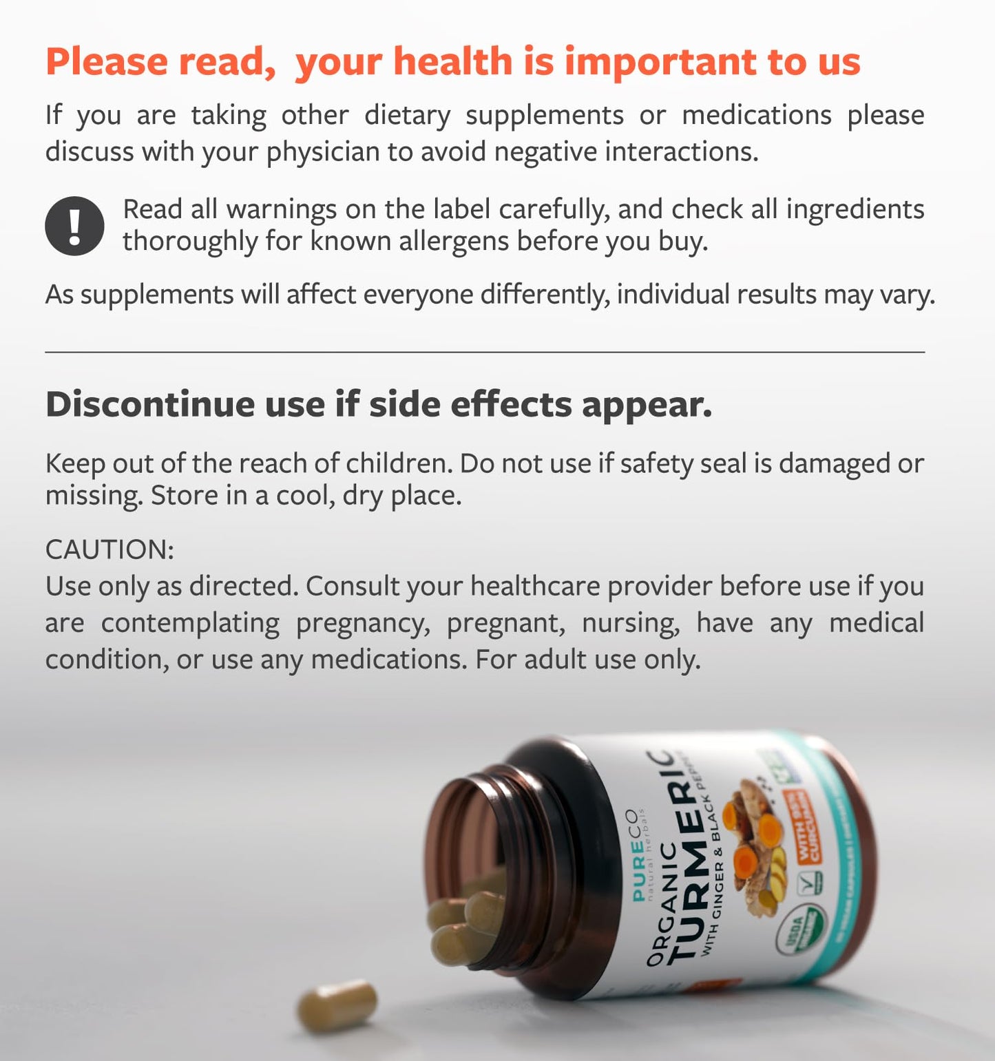 Organic Turmeric Ginger Black Pepper Supplement - High Potency Organic Turmeric Curcumin Capsules with Ginger & Black Pepper for Enhanced Benefits and Absorption - Vegan & Non-GMO (2 Month Supply)
