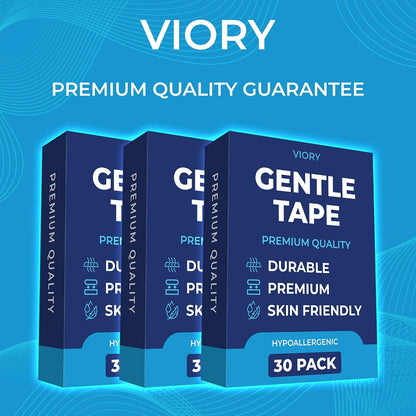VIORY Gentle Tape (30 Pack) - Pain Free Removal, Hypoallergenic & Latex Free